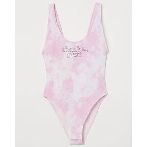 ARIANA GRANDE Thank U Next Tie Dye Printed Jersey Bodysuit Large L NEW NWOT